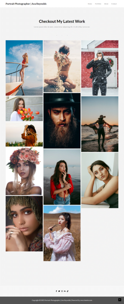 Home Page with selected photos