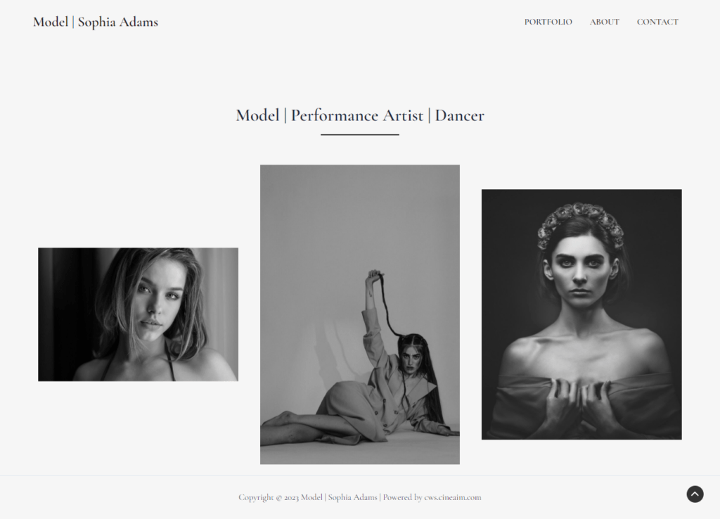 Model photos in demo website