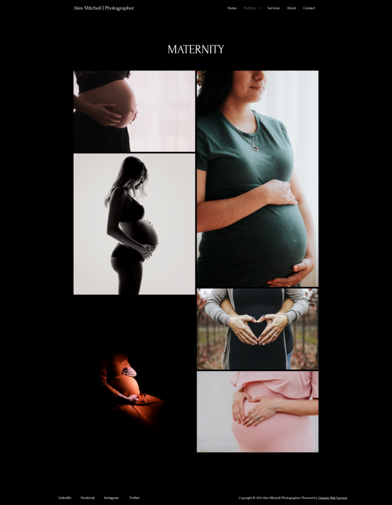 Maternity photos page